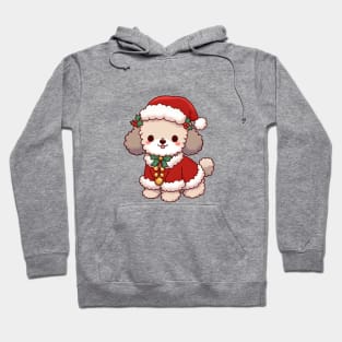 Cute Christmas Poodle Santa Hoodie